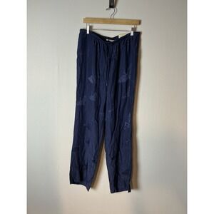 NWT Soft Surroundings Viscose Navy Blue Relaxed Bird Jogger Lounge Pant Sz: TM